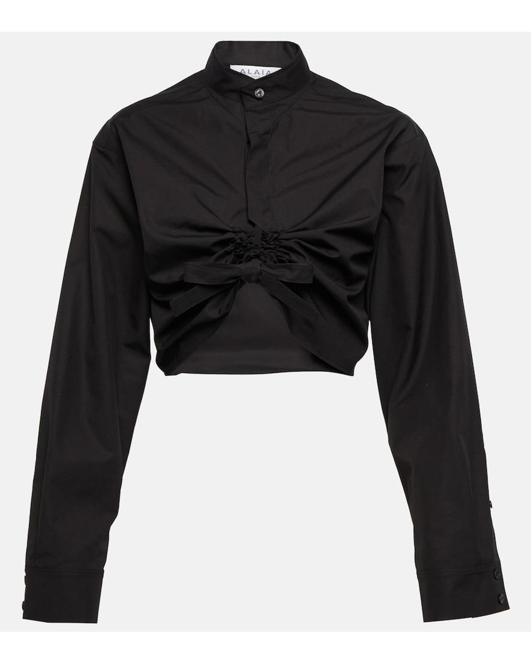Alaïa Black Cropped Cotton Shirt