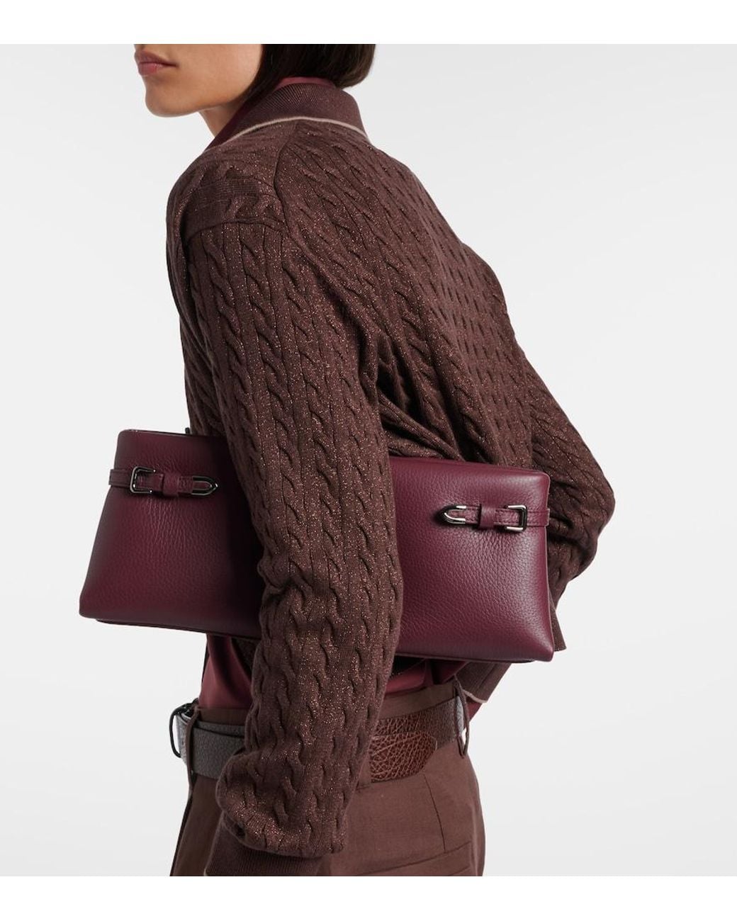 Brunello Cucinelli Purple Small Leather Clutch