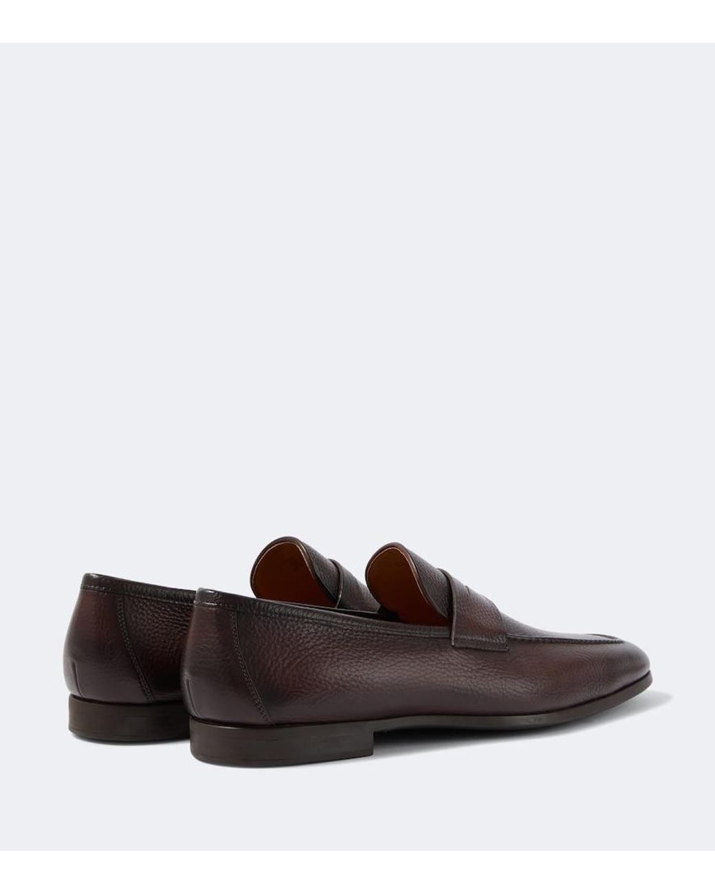 Magnanni Shoes Brown Diezma Ii Leather Penny Loafers for men