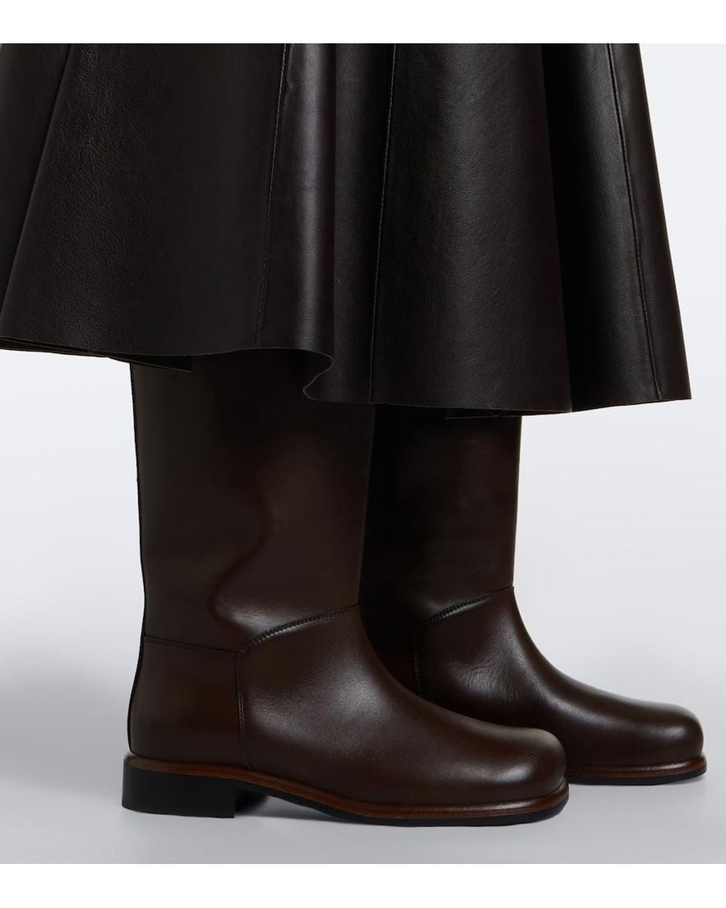 Proenza Schouler Brown Esme Leather Knee-High Boots