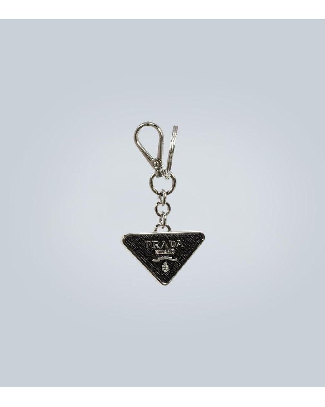 Llavero Con Logo Prada de hombre de color White