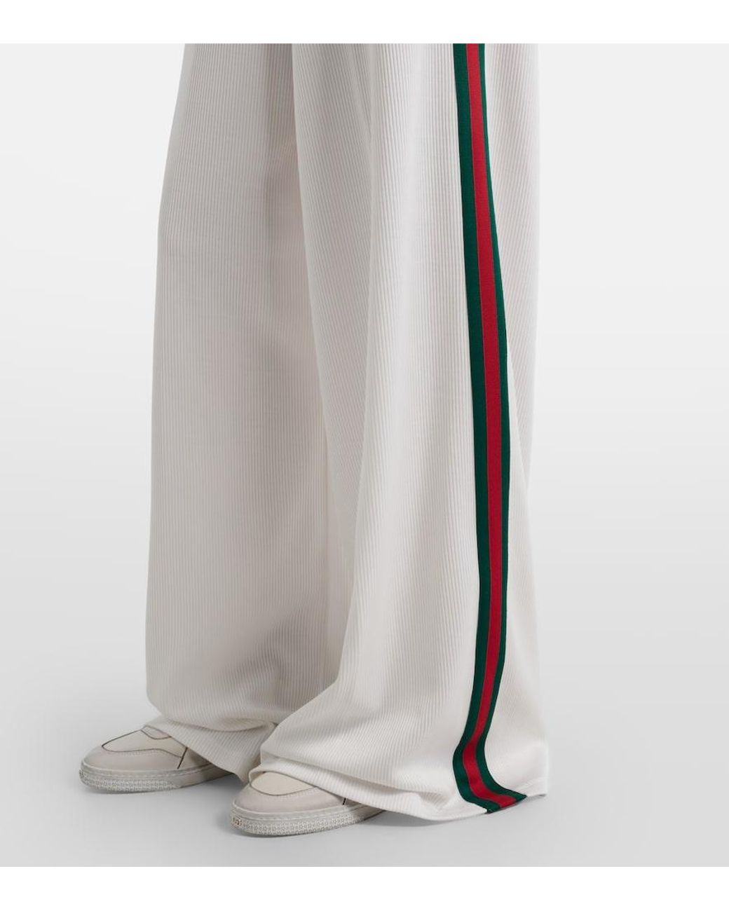 Gucci White Web Stripe Jersey Sweatpants