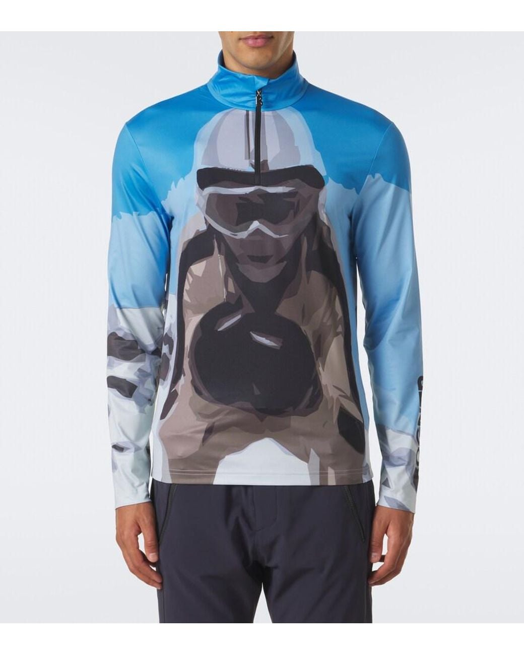 Bogner Blue Verti Printed Ski Top for men
