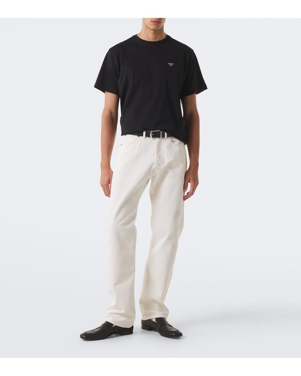 Prada Black Logo Cotton Jersey T-Shirt for men