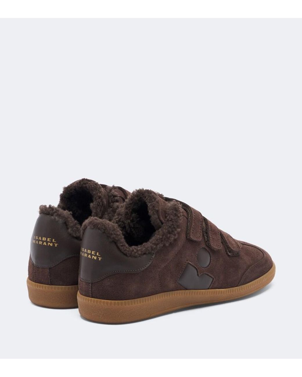 Isabel Marant Brown Beth Shearling-Lined Suede Sneakers