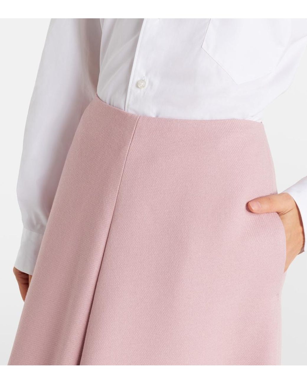 Dorothee Schumacher Pink Layered Coolness High-Rise Midi Skirt
