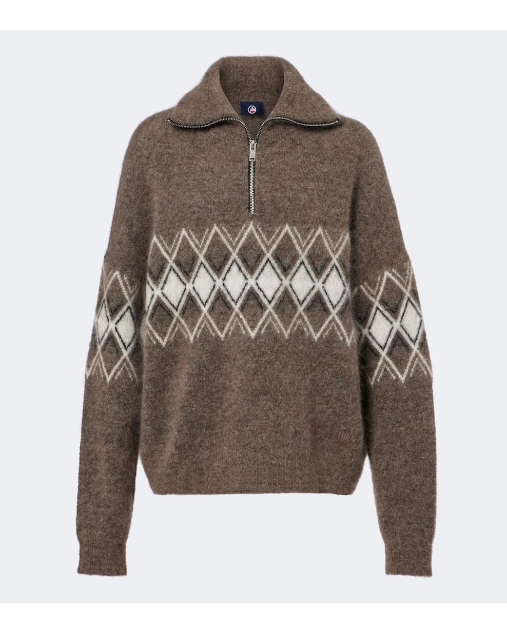 Fusalp Gray Mireva Mohair-Blend Half-Zip Sweater