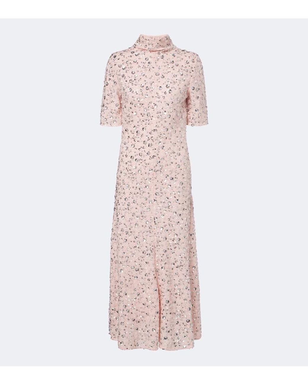Rabanne Pink Sequined Midi Dress