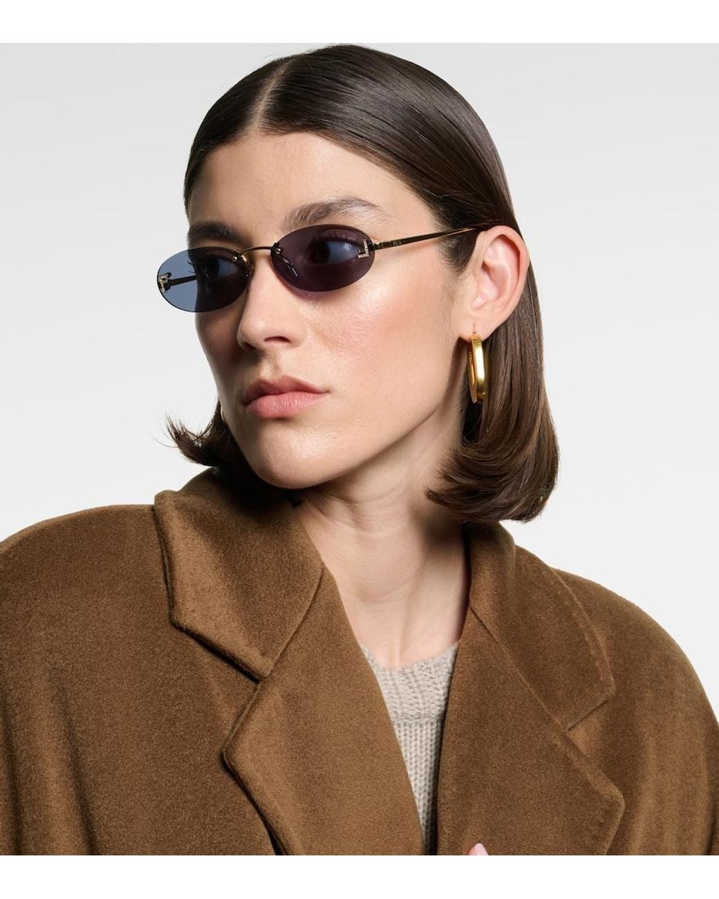 Fendi Blue First Crystal Oval Sunglasses