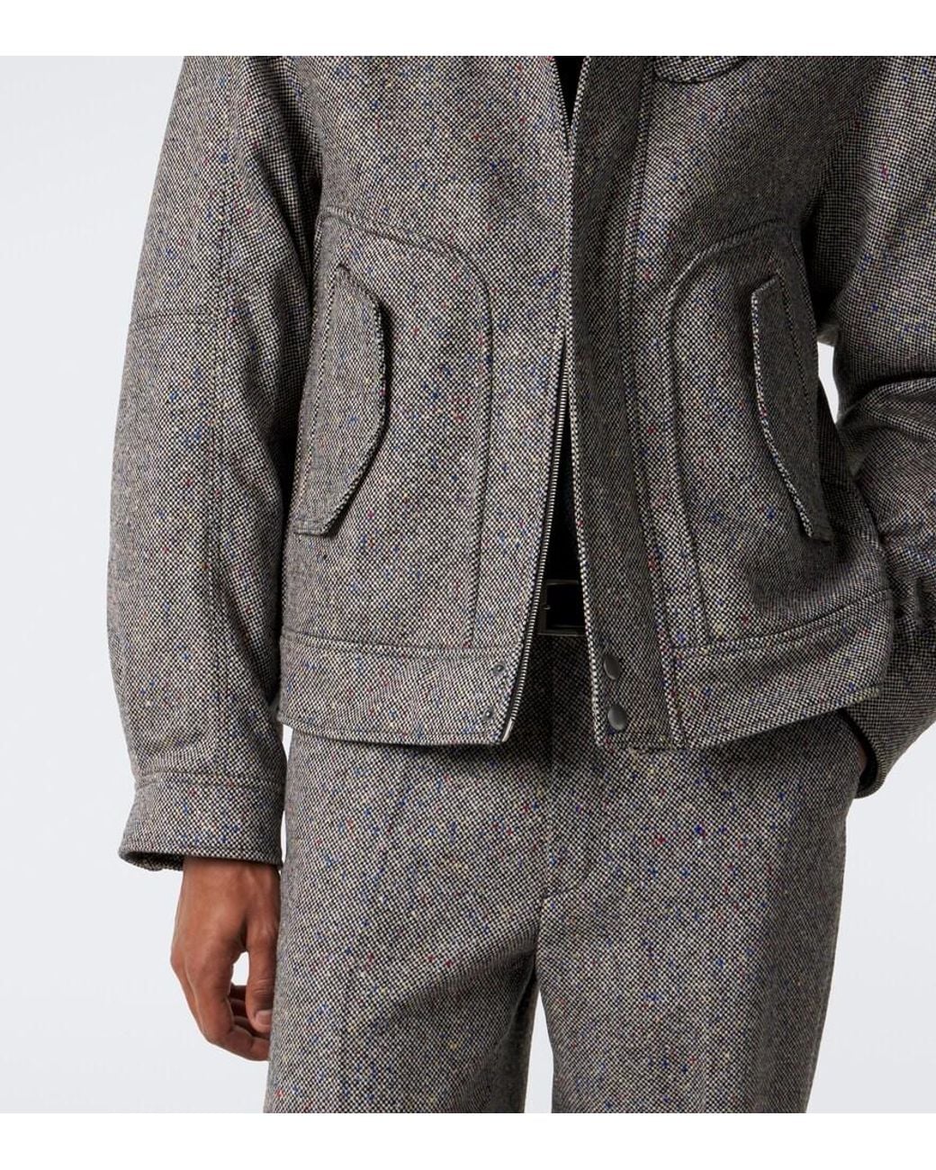 Dries Van Noten Gray Checked Wool Jacket for men