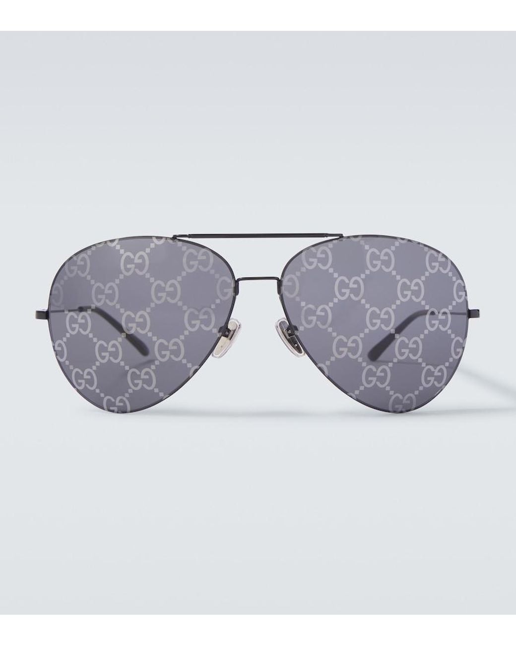 Gucci Gray Gg Aviator Sunglasses for men