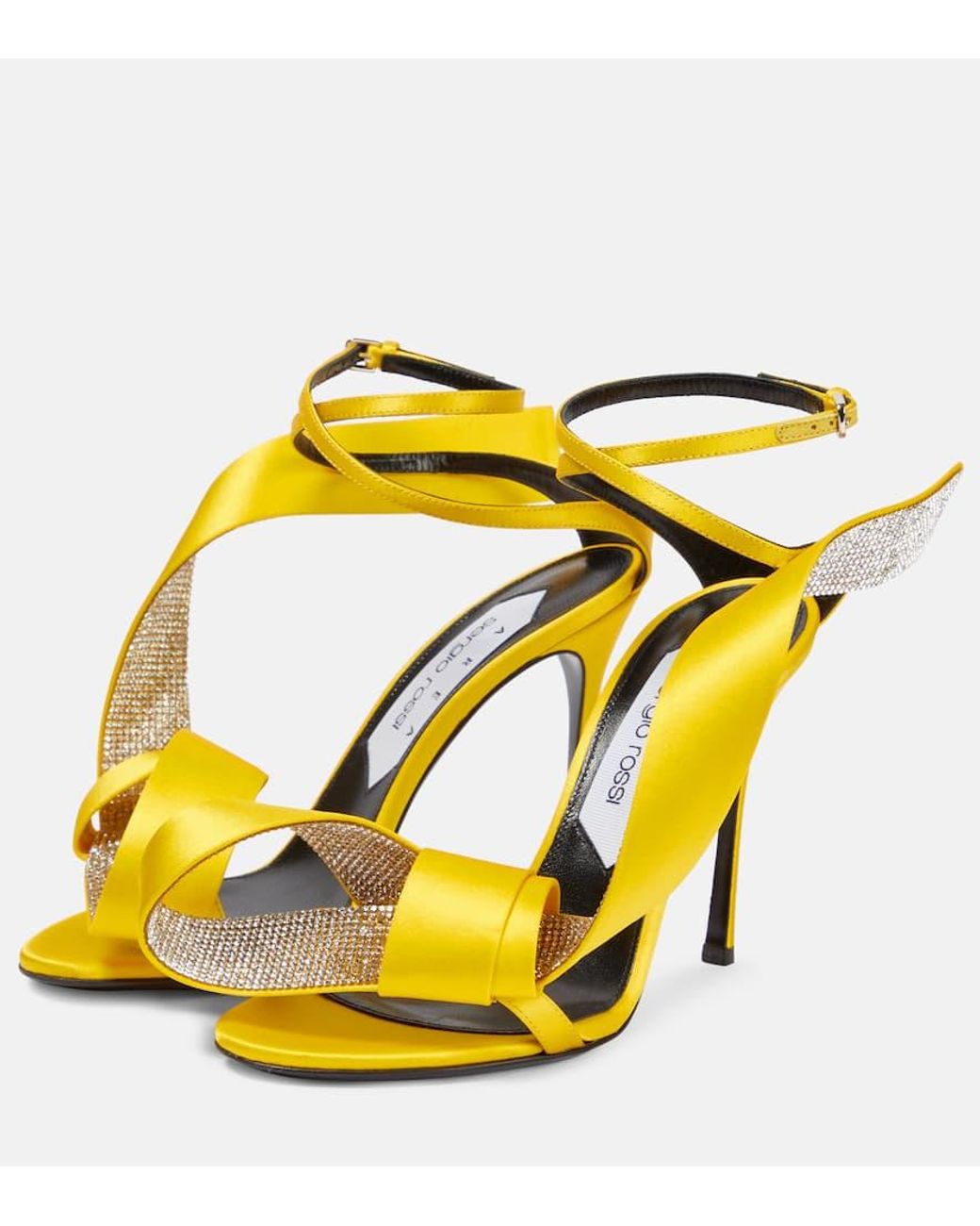 Area X Sergio Rossi Marquise Embellished Satin Sandals in