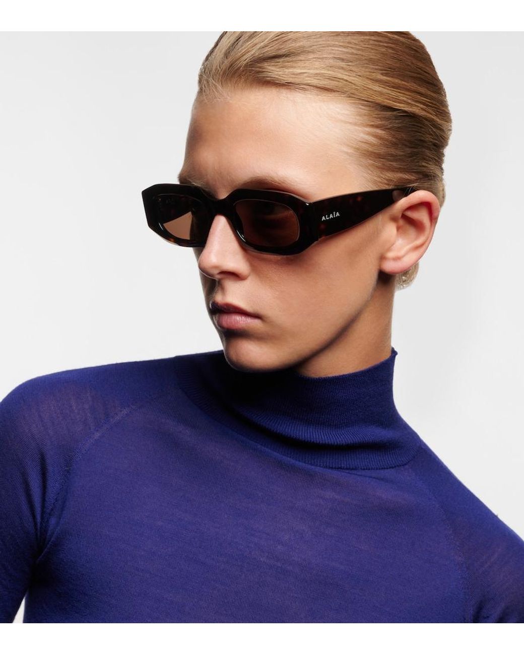 Alaïa Brown Rectangular Sunglasses