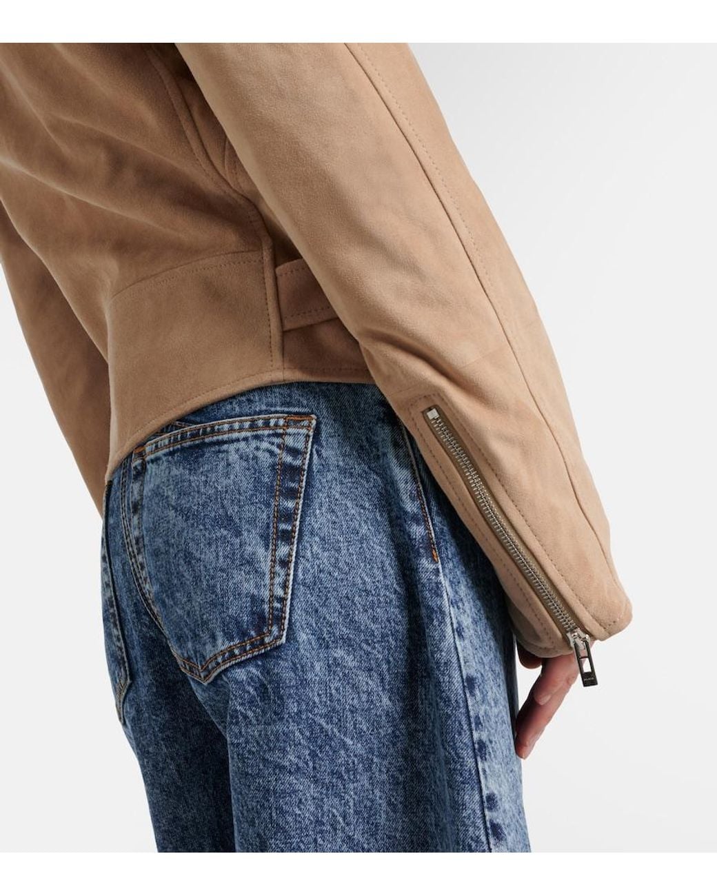 Alaïa Natural Suede Biker Jacket