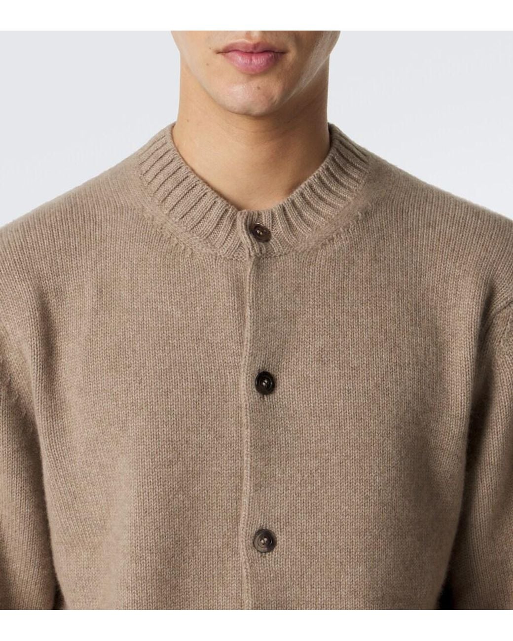 Saman Amel Natural Rene Cashmere Cardigan for men