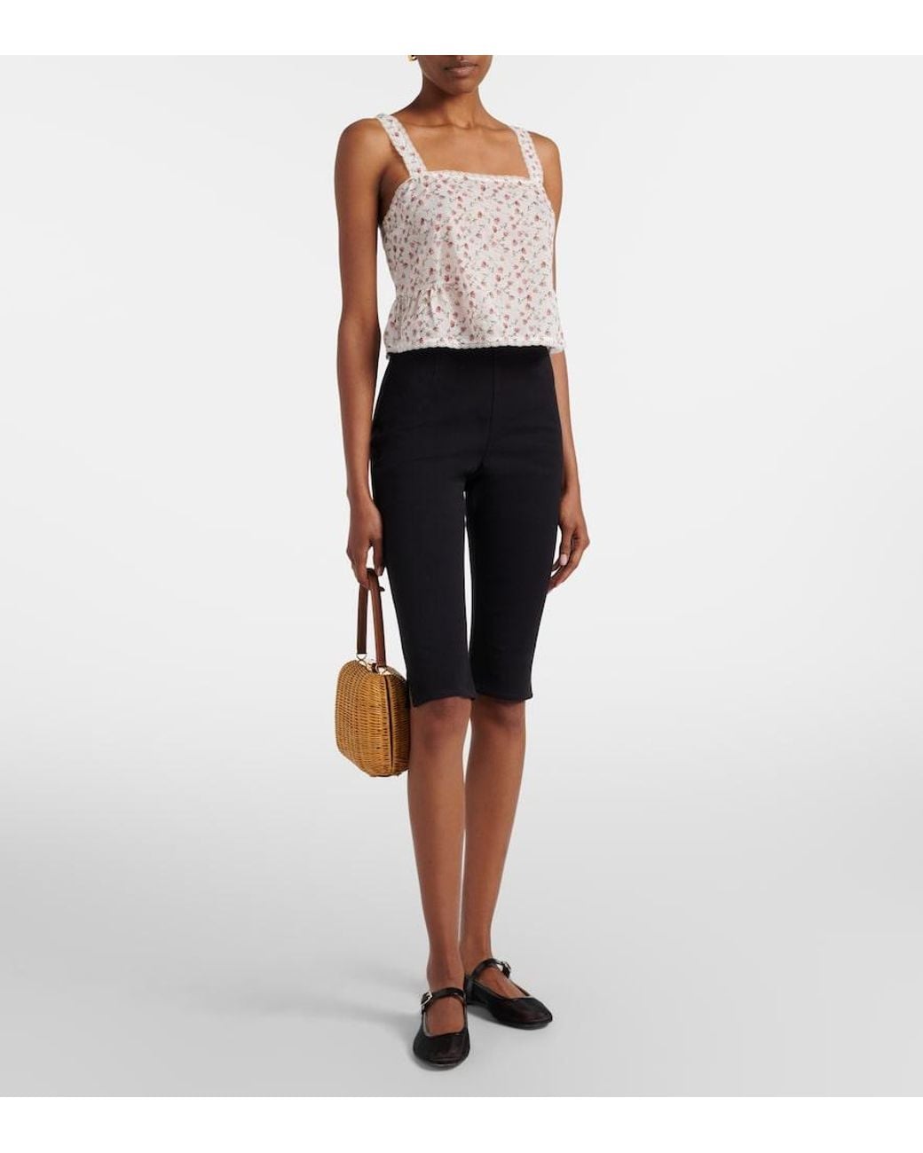 Posse Black Angelina Cotton-Blend Capri Pants