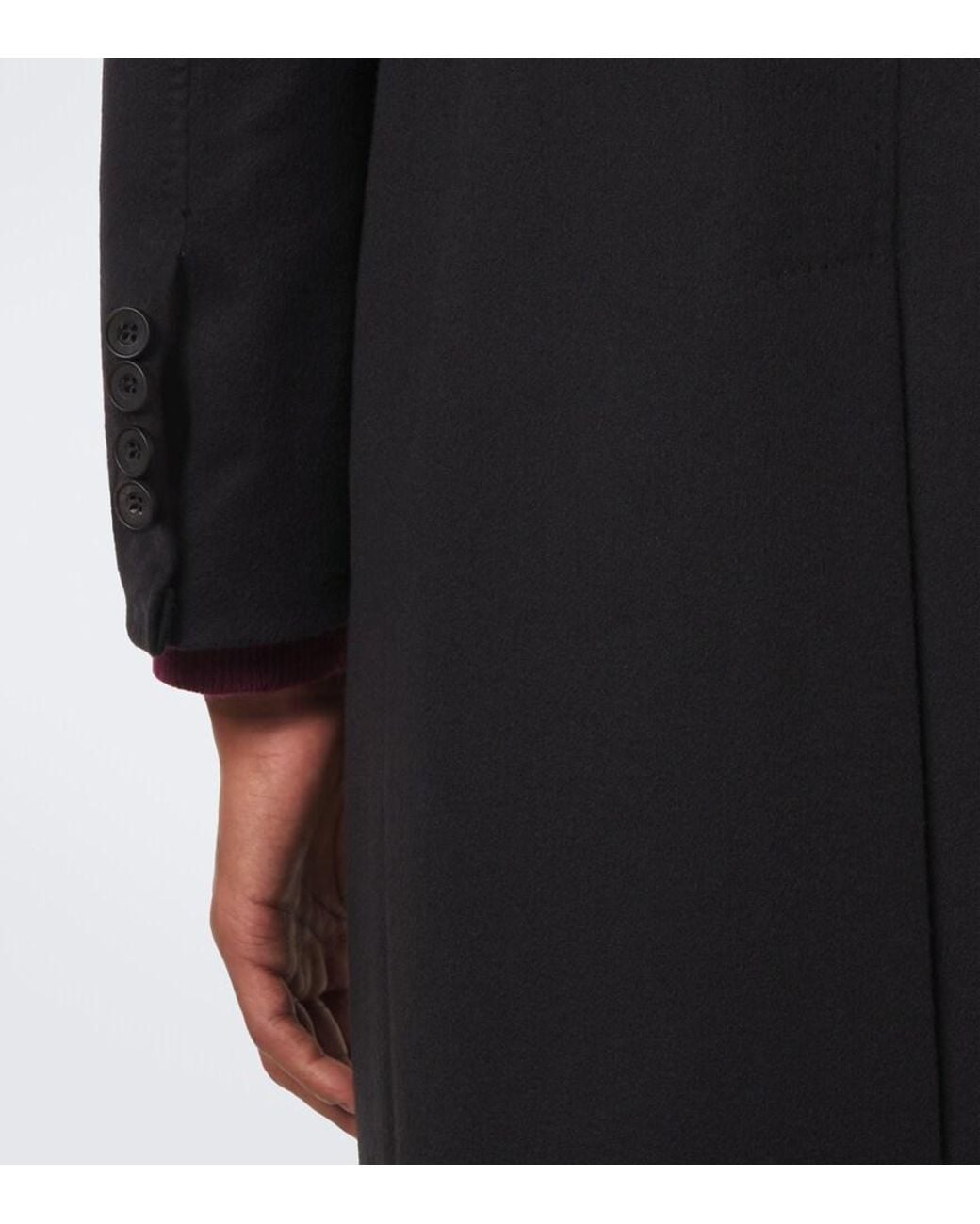 Rubinacci Black Cashmere Coat for men