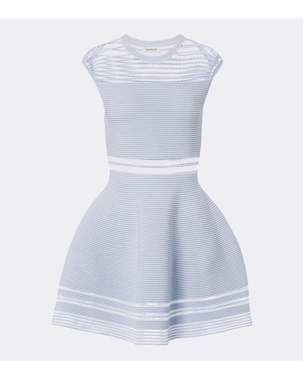 Jonathan Simkhai Blue Esri Knit Minidress