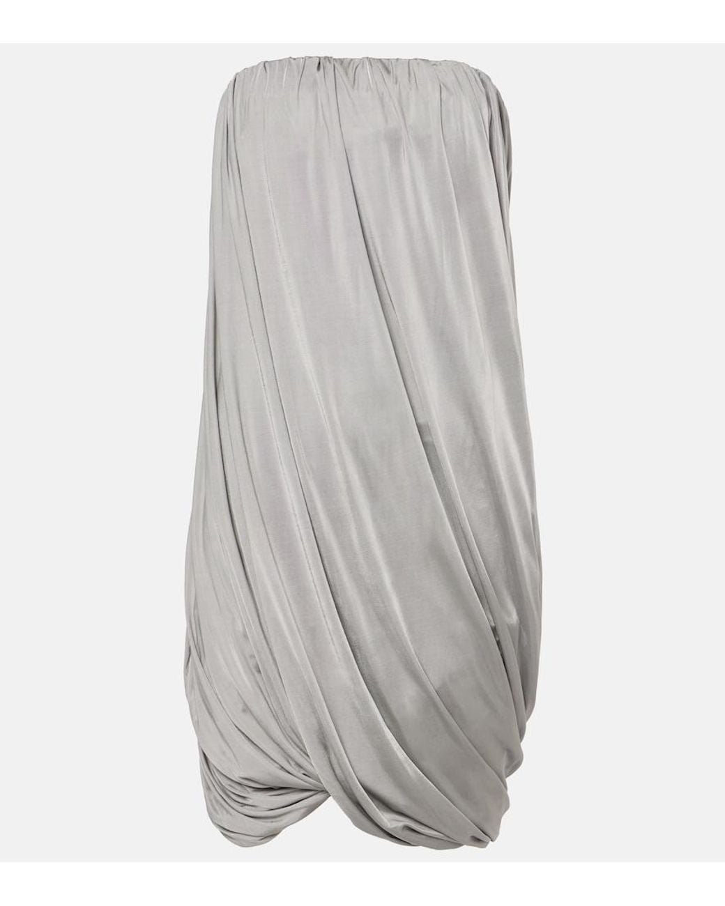 The Attico Gray Draped Jersey Minidress