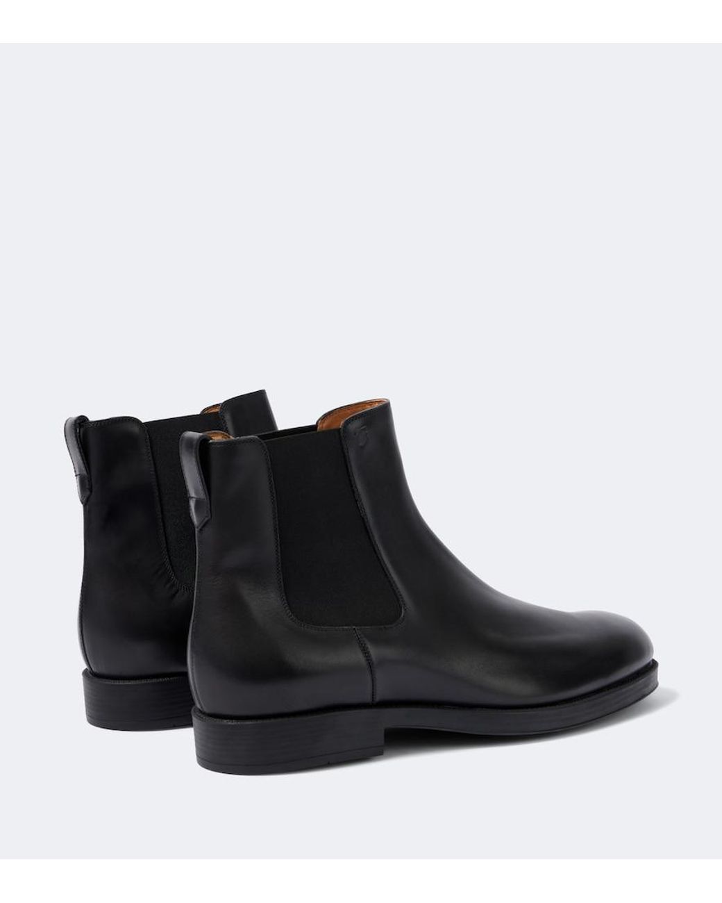 Tod's Black Leather Chelsea Boots for men