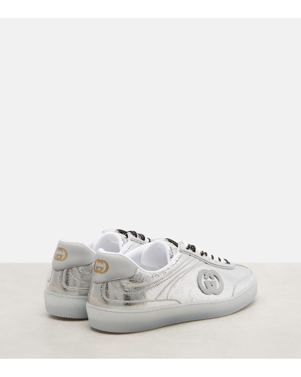 Baskets G75 En Cuir Metallise Gucci en coloris White