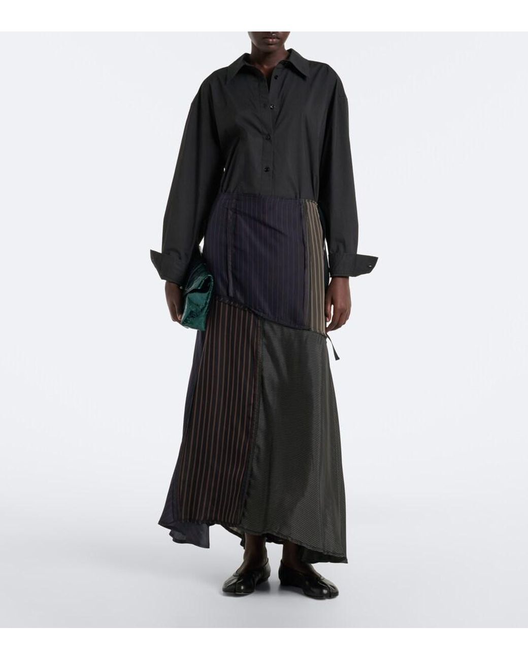 Maison Margiela Black Tabi Leather Ballet Flats