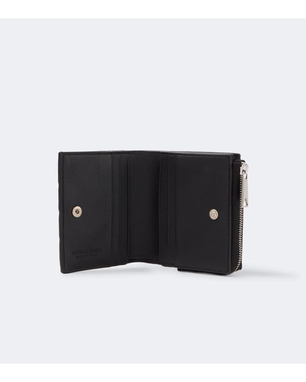 Bottega Veneta Black Intrecciato Bi-Fold Wallet for men