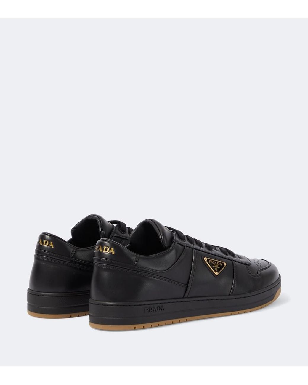 Prada Black Downtown Leather Sneakers for men