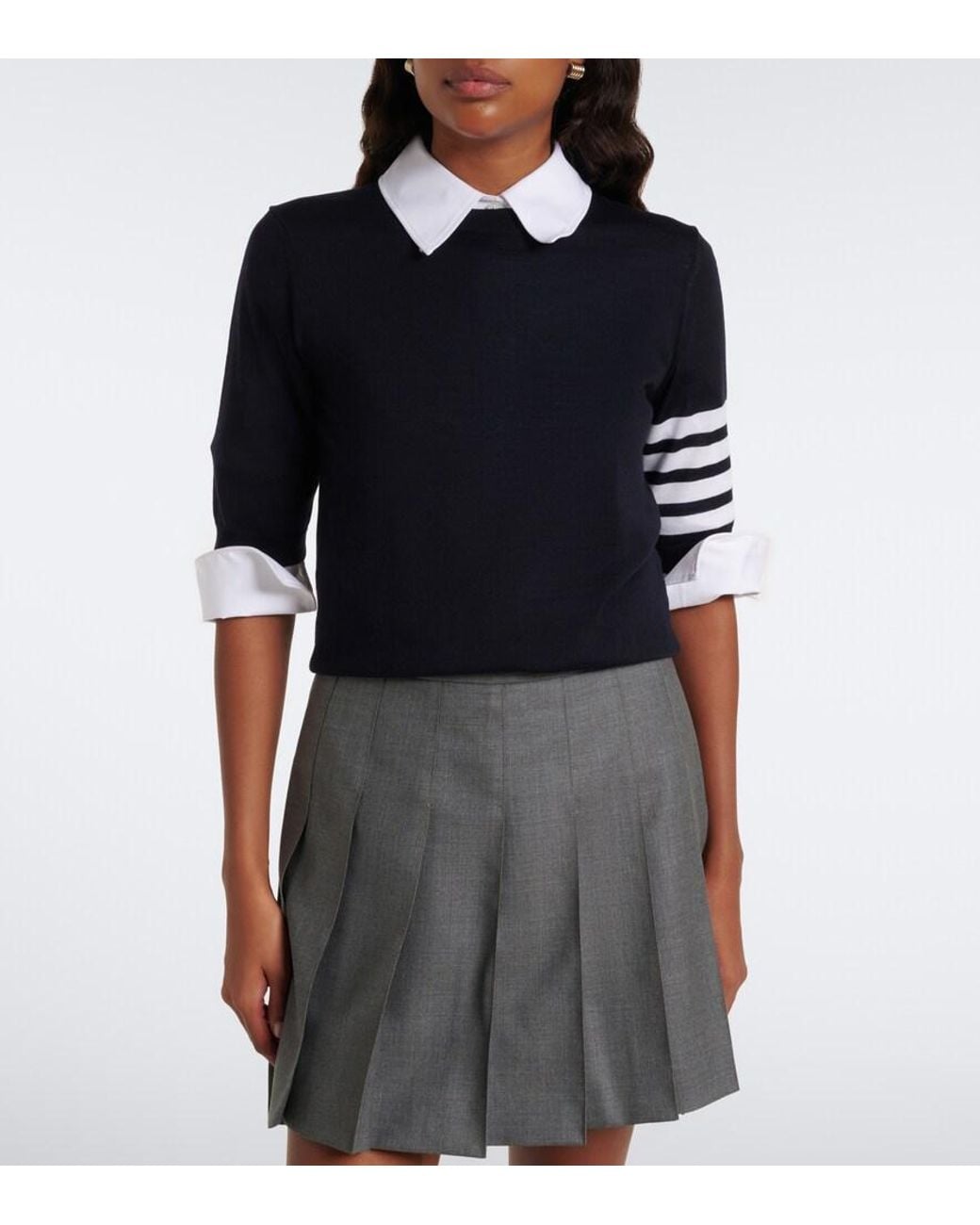 Thom Browne Black 4-Bar Wool Sweater