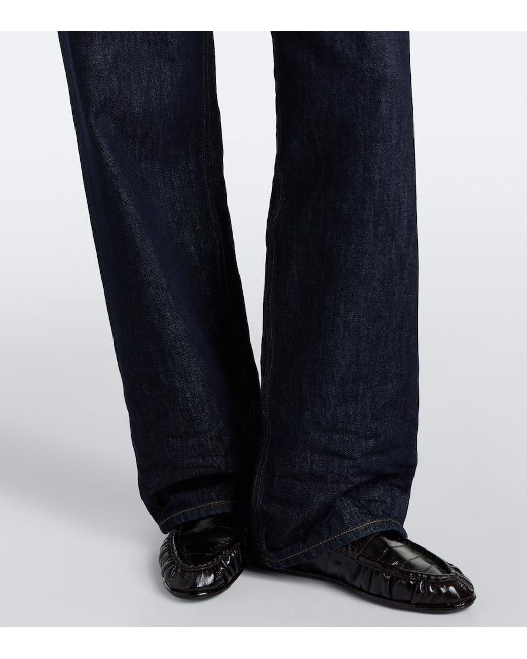 Saint Laurent Blue Wide-Leg Jeans