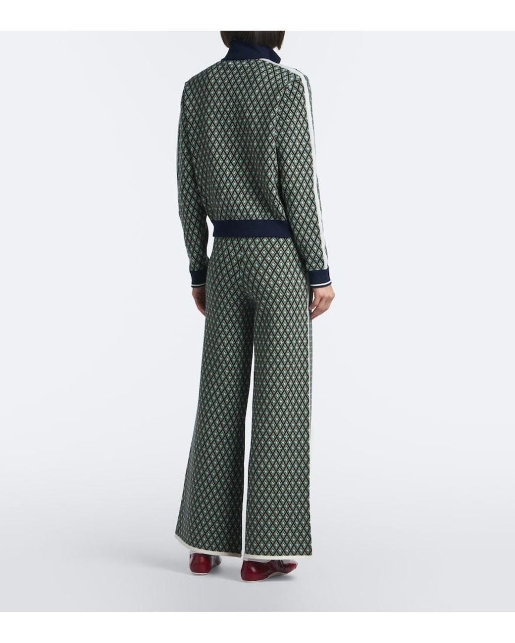The Upside Green Viva Juniper Cotton-Blend Wide-Leg Pants