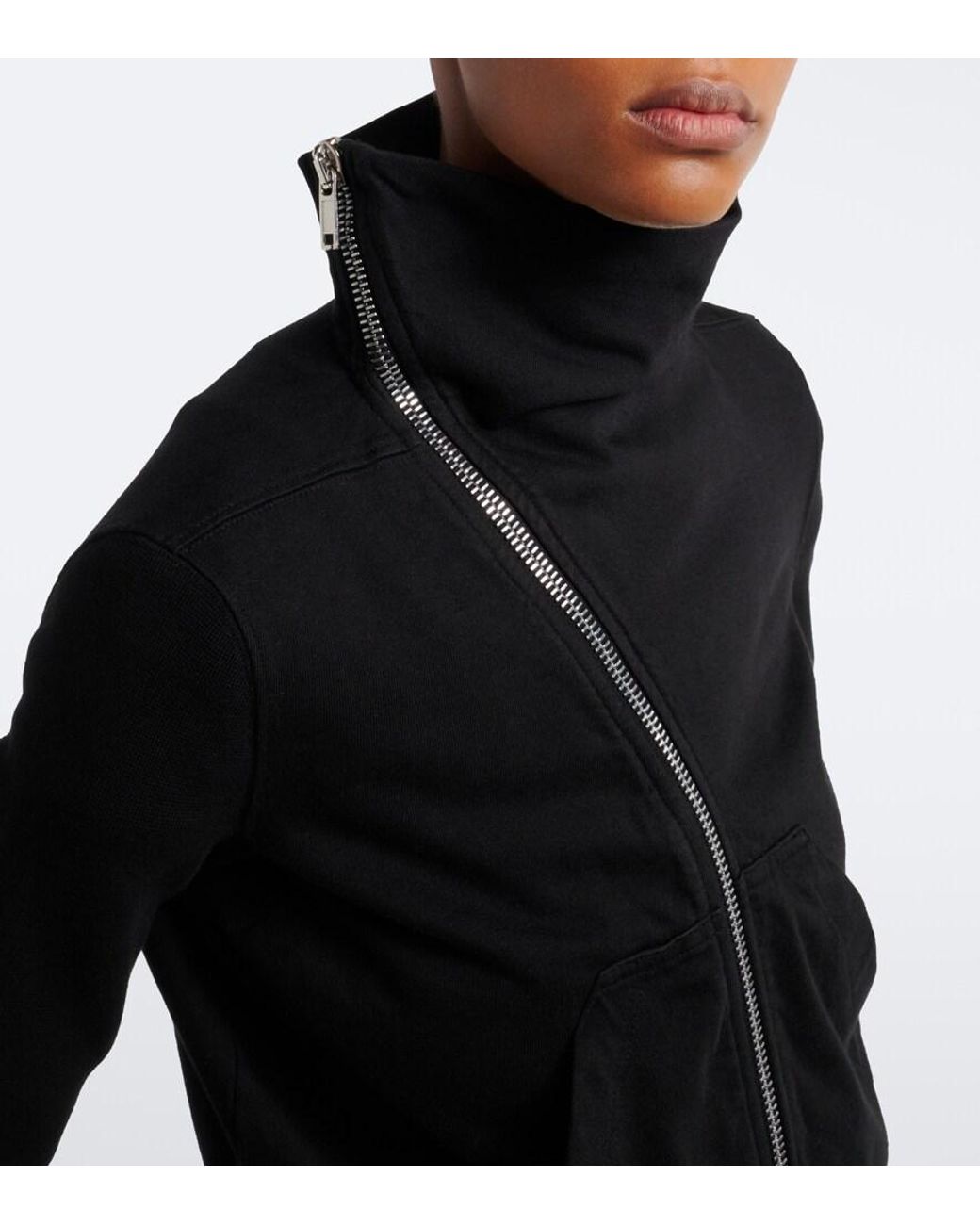 Rick Owens Black Drkshdw Mountain Cotton Zip-Up Sweatshirt