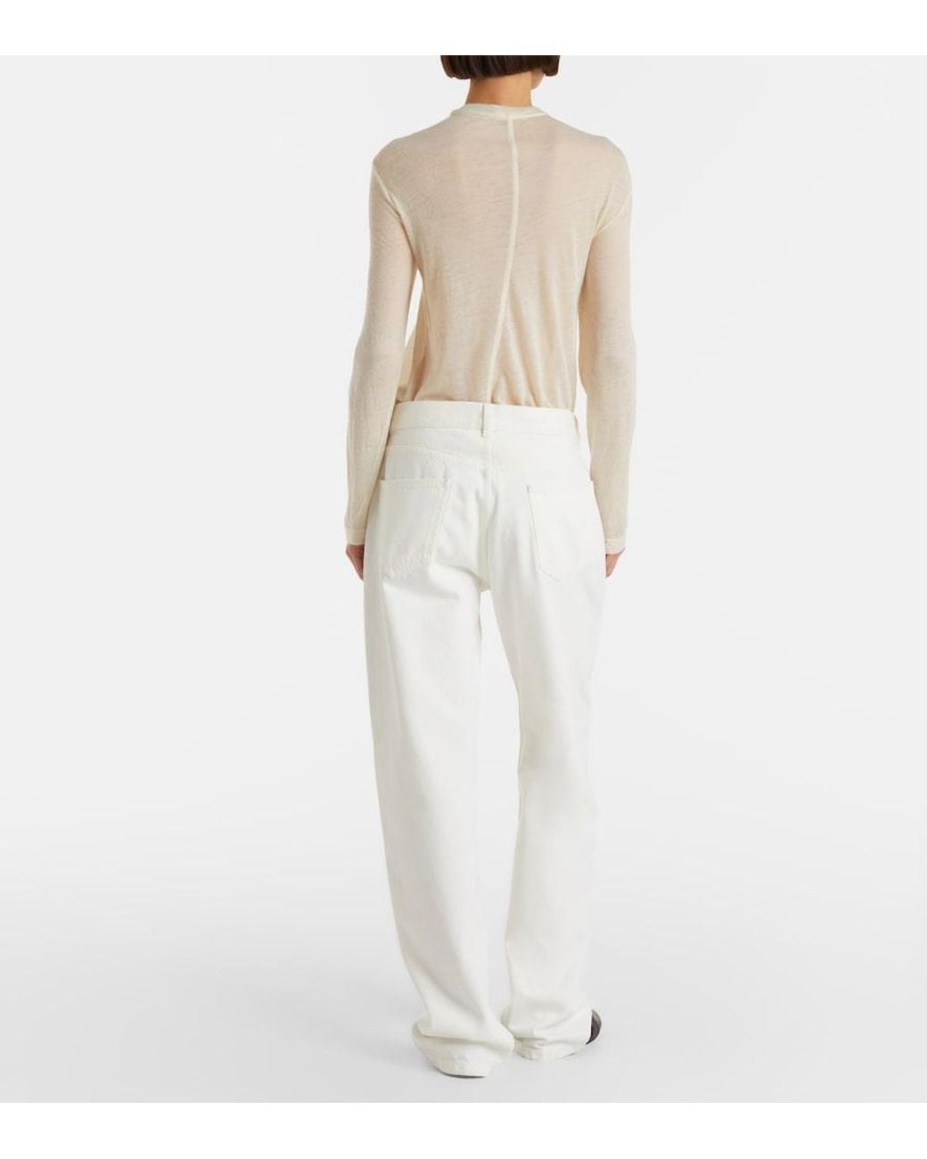 The Row White Burty Straight Jeans