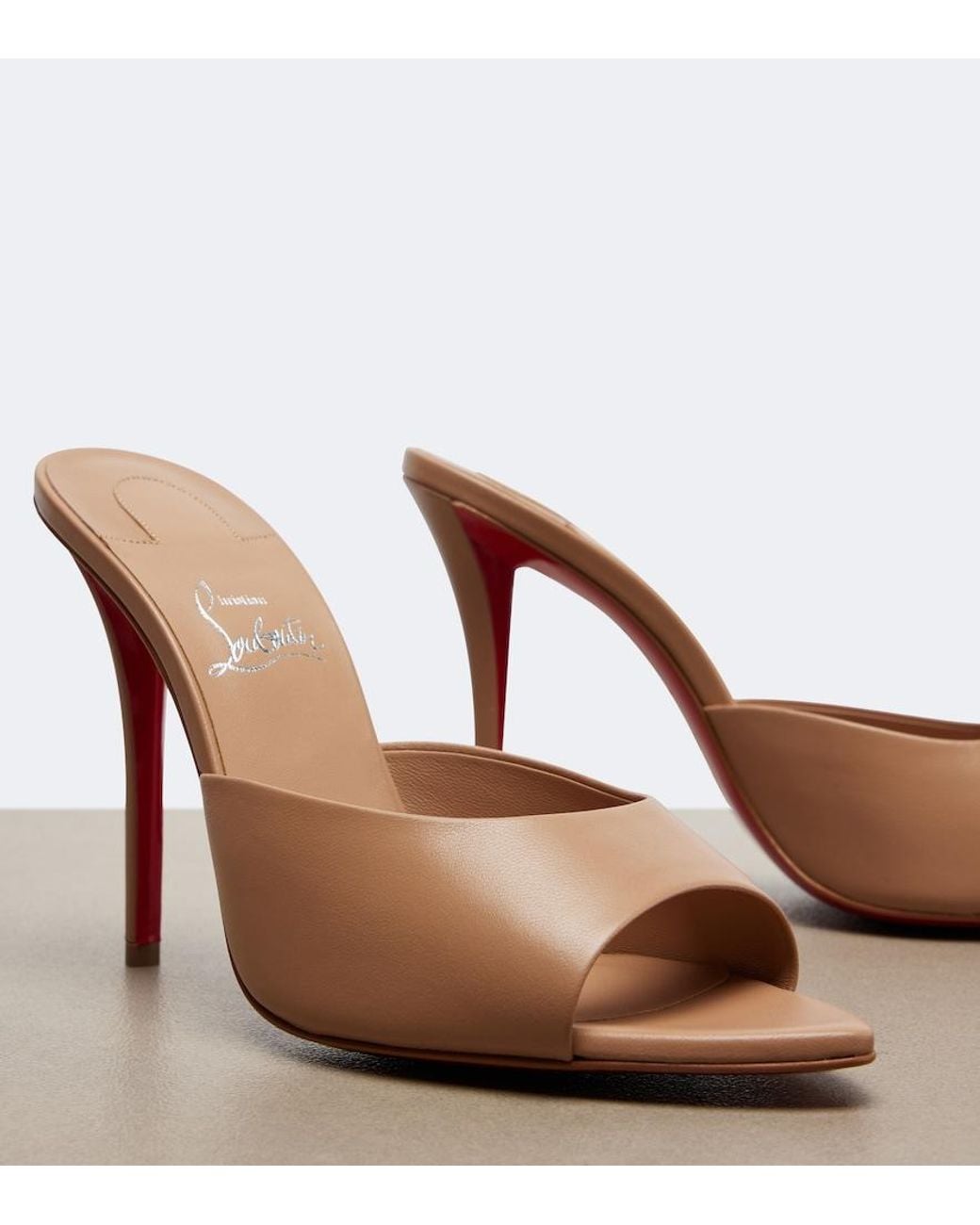 Christian Louboutin Brown Miss Z Leather Mules