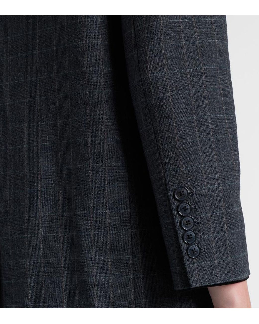 Nili Lotan Black Diane Checked Wool-Blend Blazer