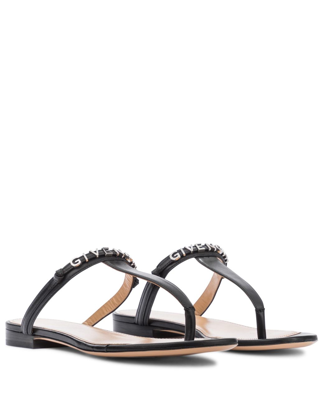 givenchy elba leather flat thong sandals