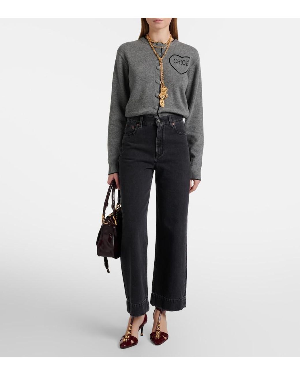 Chloé Black Marcie Small Leather Shoulder Bag