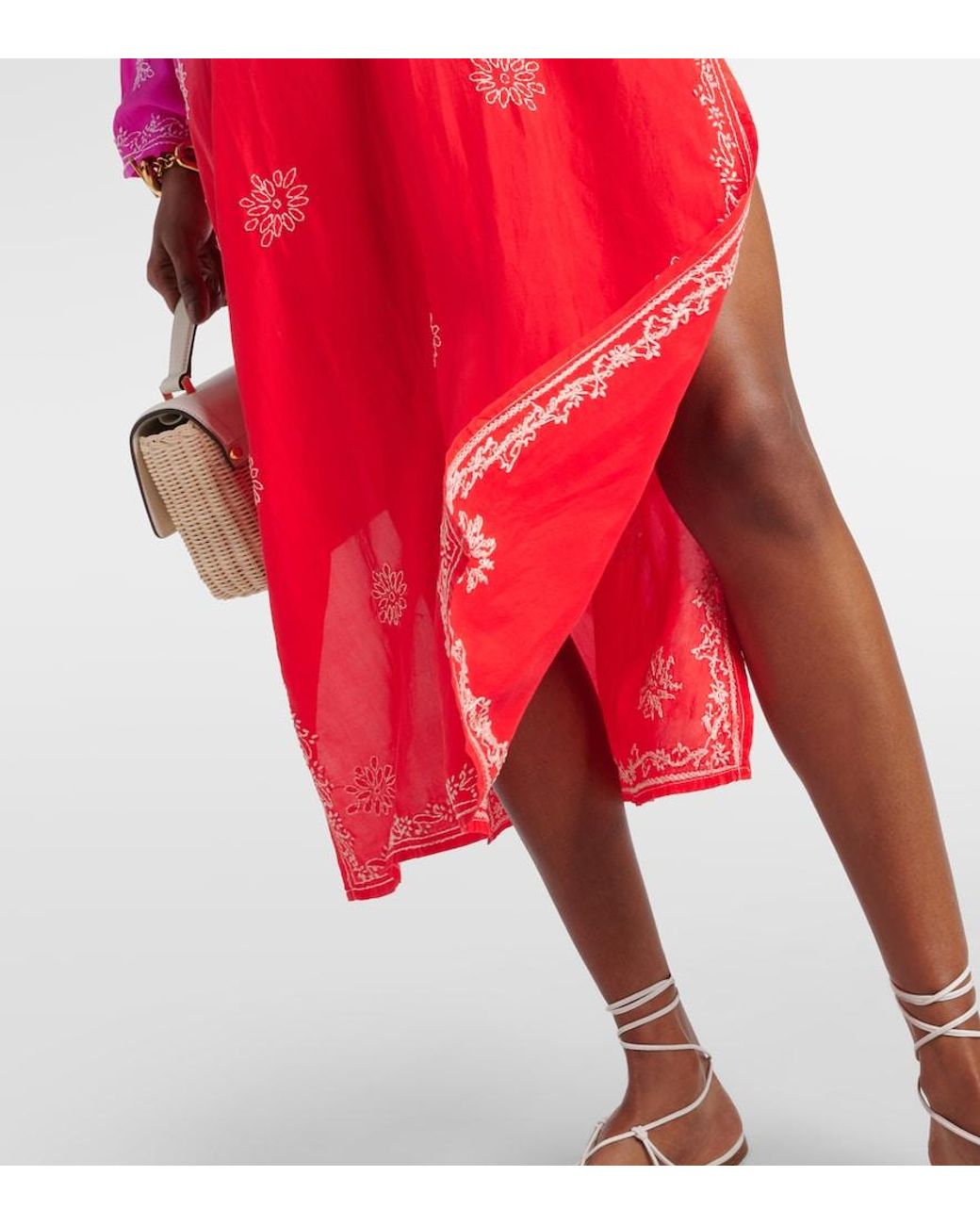 Juliet Dunn Pink Embroidered Ombre Silk Kaftan
