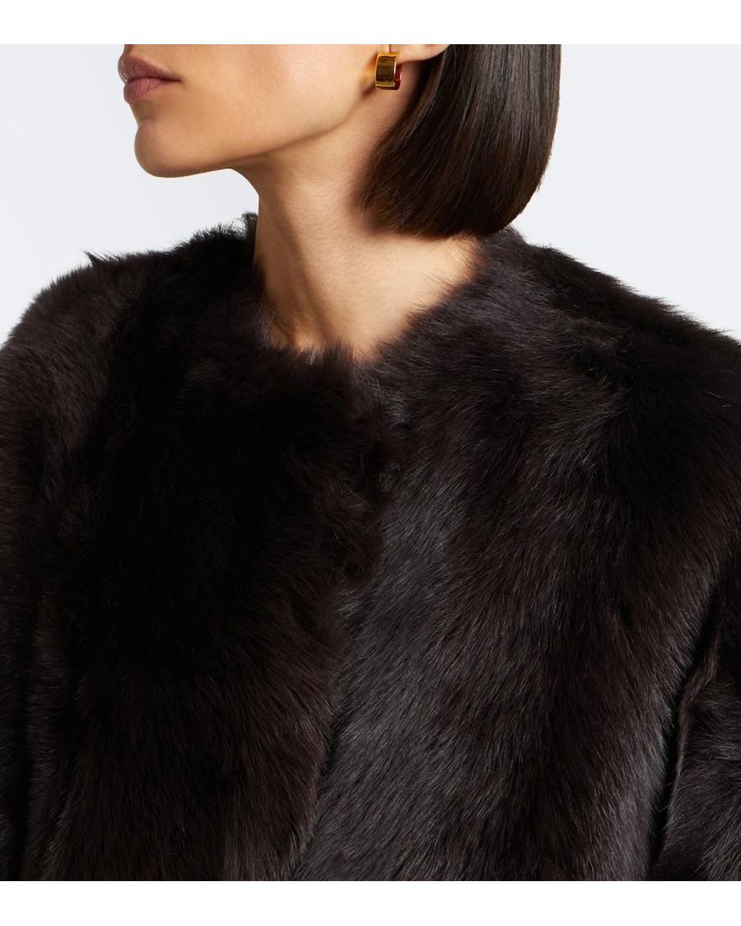 Totême Black Shearling Coat