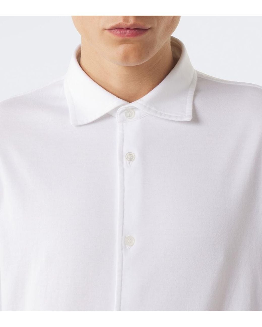 Fedeli White Jason Cotton Jersey Shirt for men