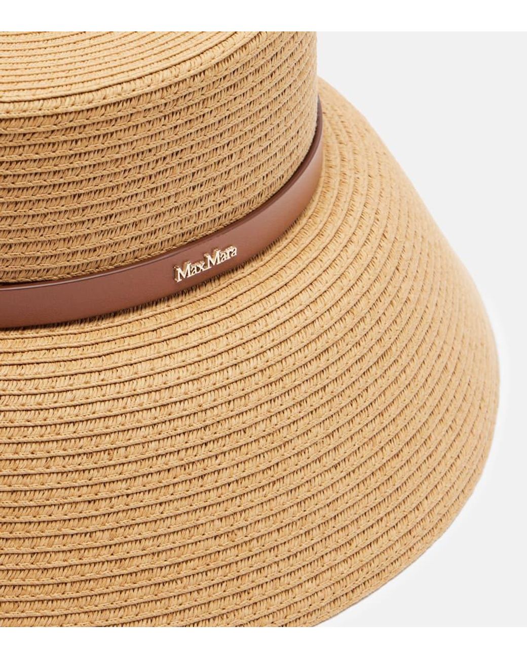 Max Mara Woven Bucket Hat in Natural | Lyst