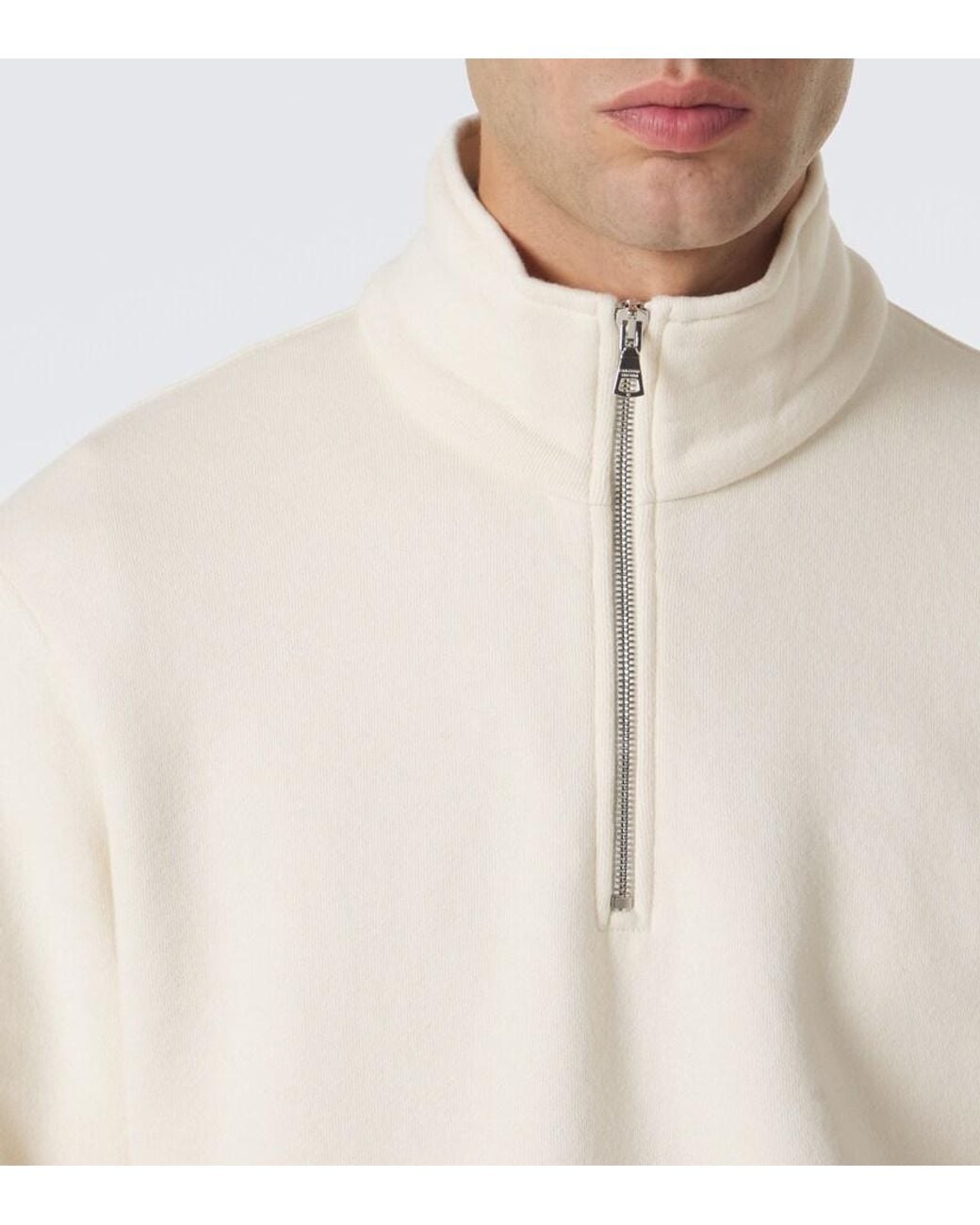 Orlebar Brown Natural Wyatt Cotton Jersey Half-Zip Sweatshirt for men