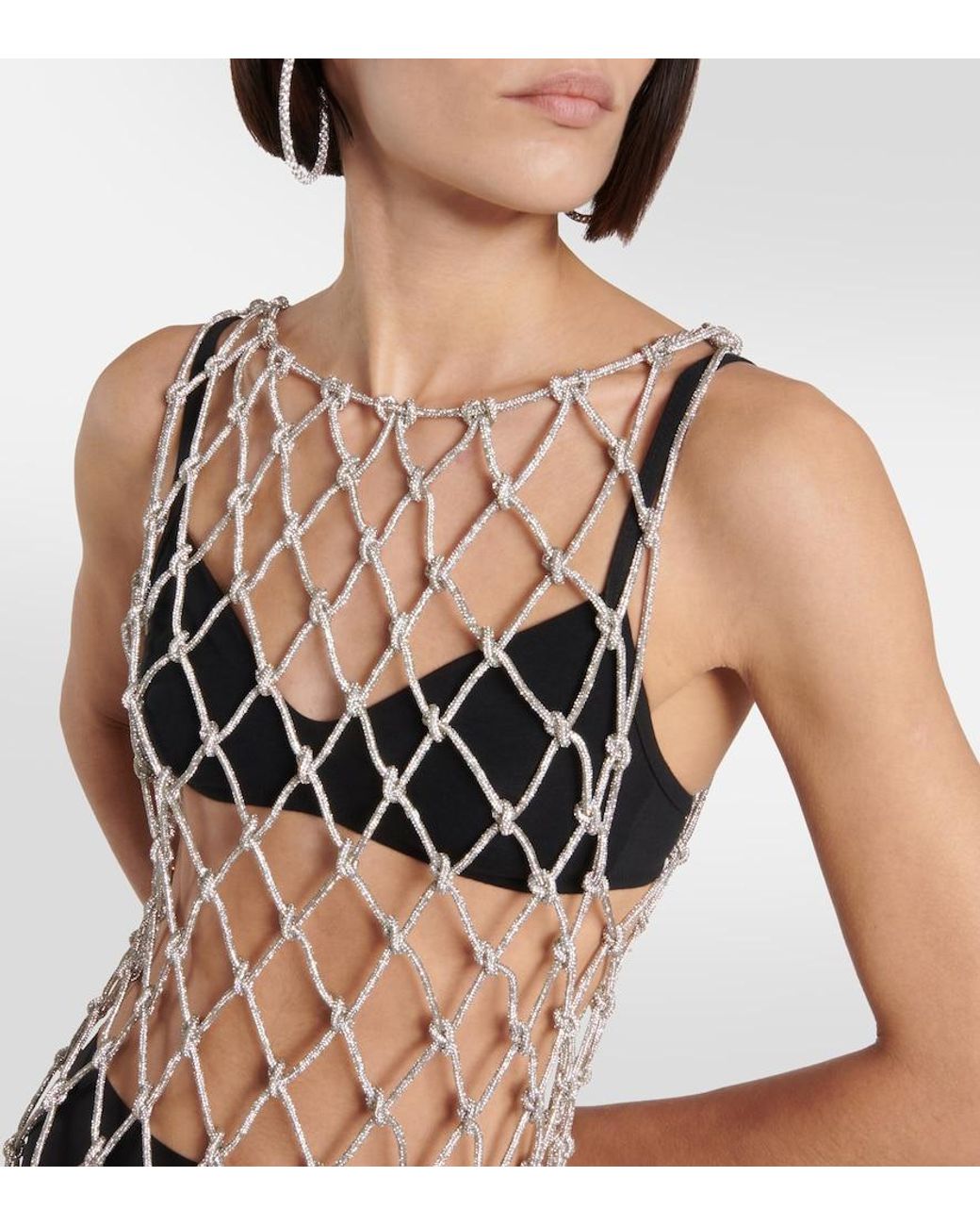 GIUSEPPE DI MORABITO White Crystal-Embellished Minidress