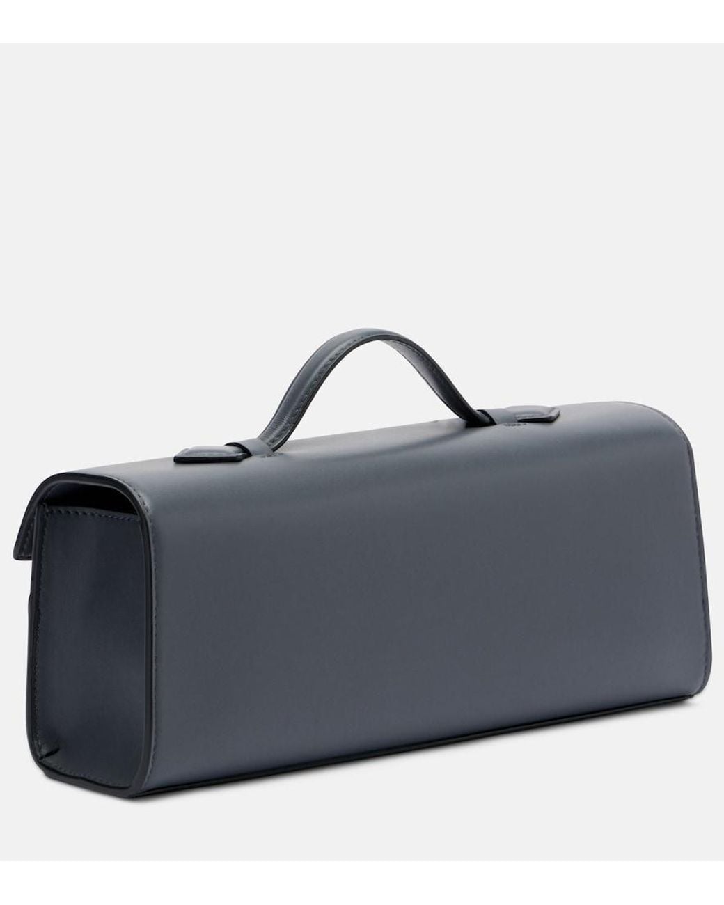 SAVETTE Blue Symmetry Slim Leather Top-Handle Bag