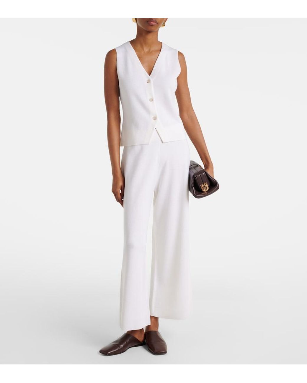 Jardin Des Orangers White Virgin Wool Vest
