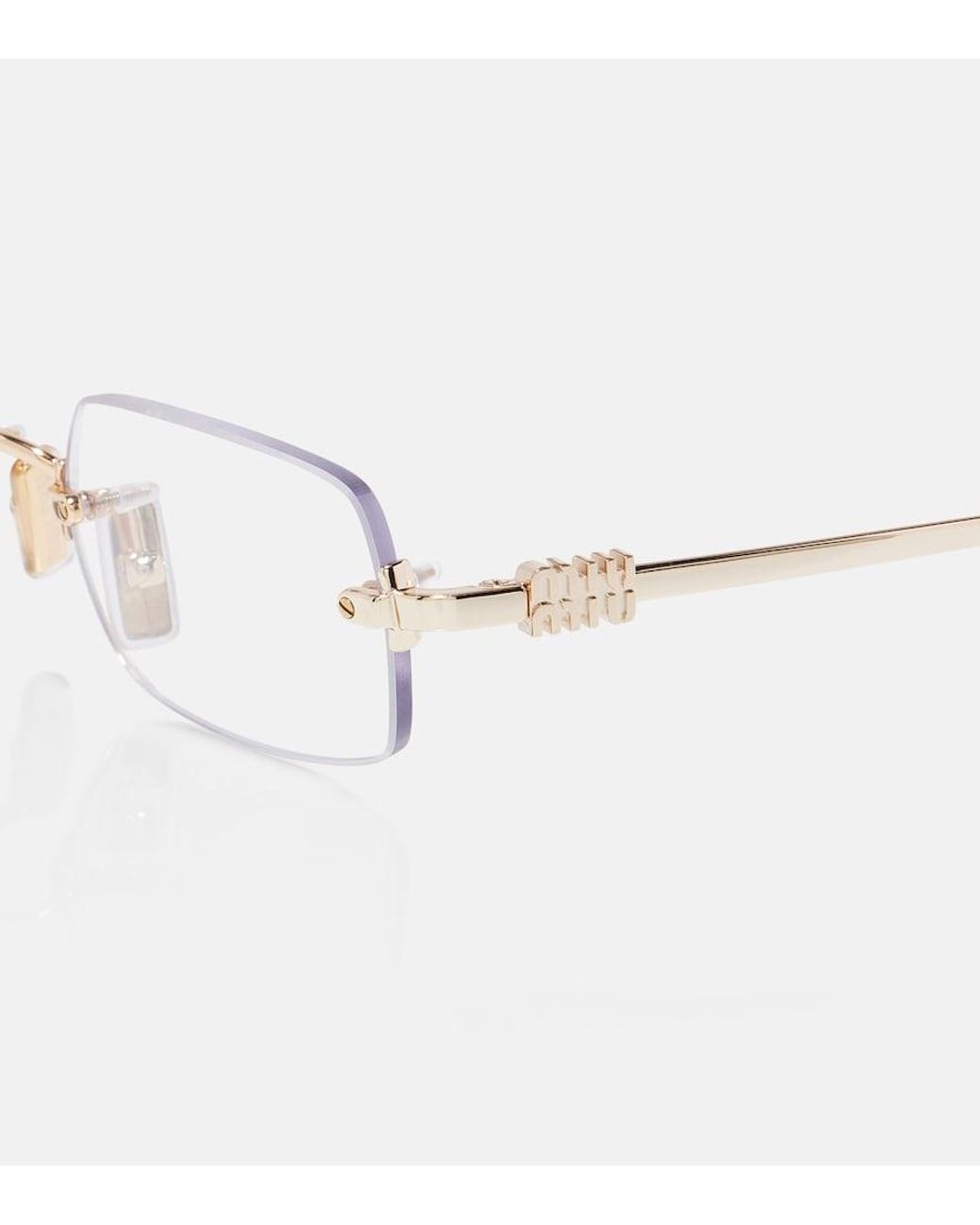 Miu Miu Metallic Eckige Brille
