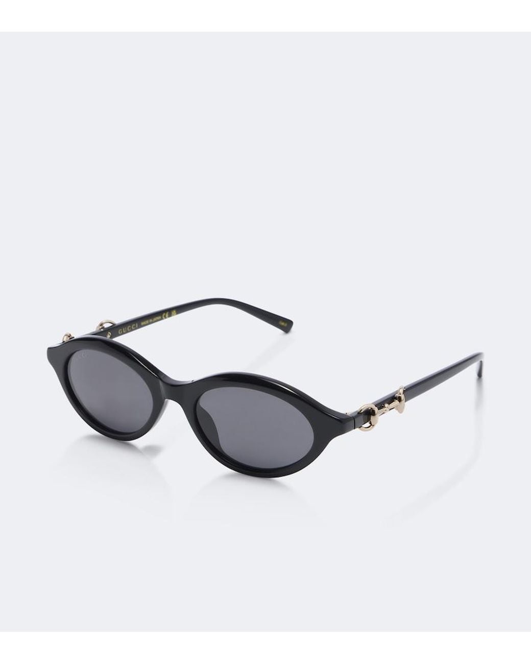 Gucci Black Horsebit Round Sunglasses