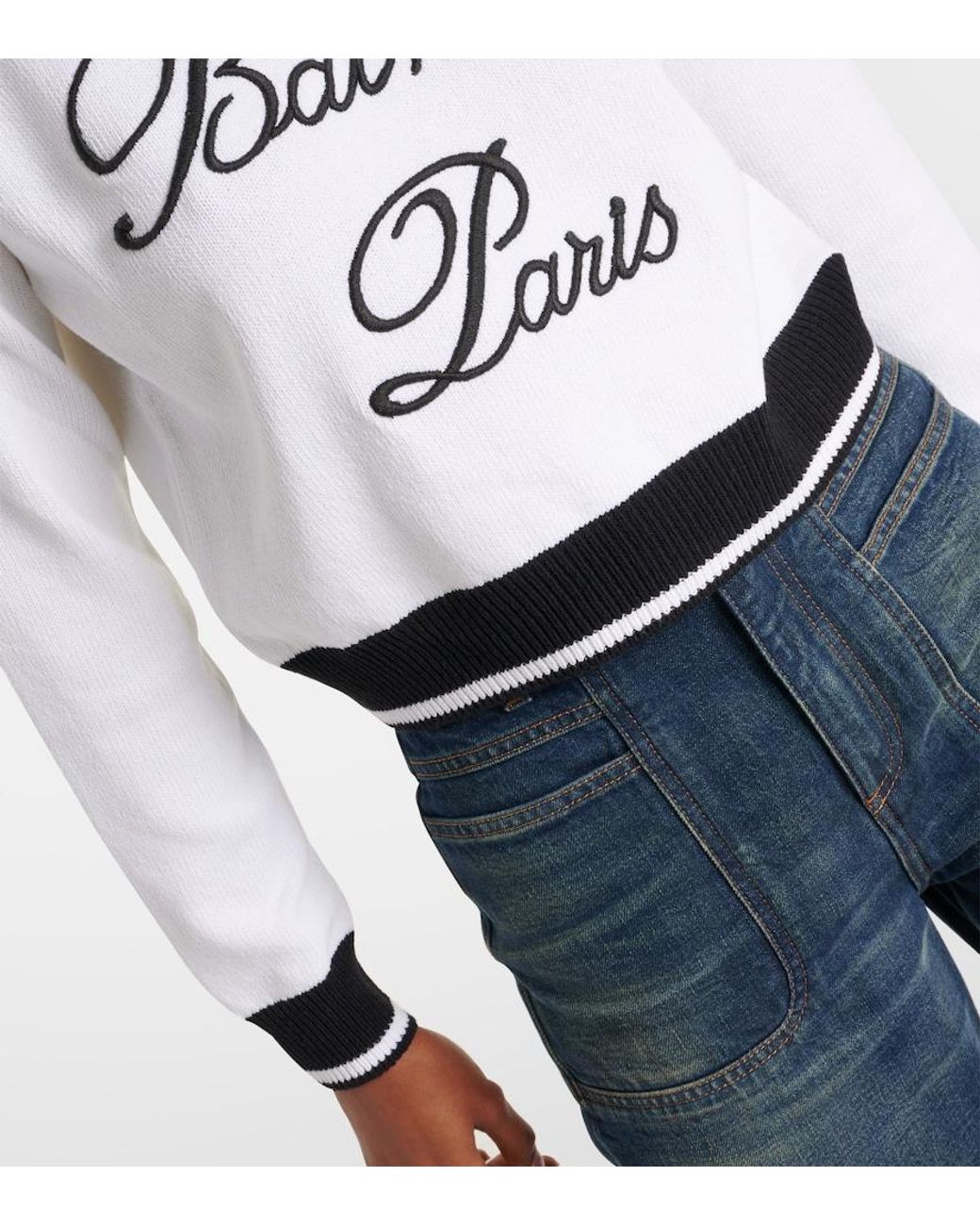 Balmain White Sweater With Logo