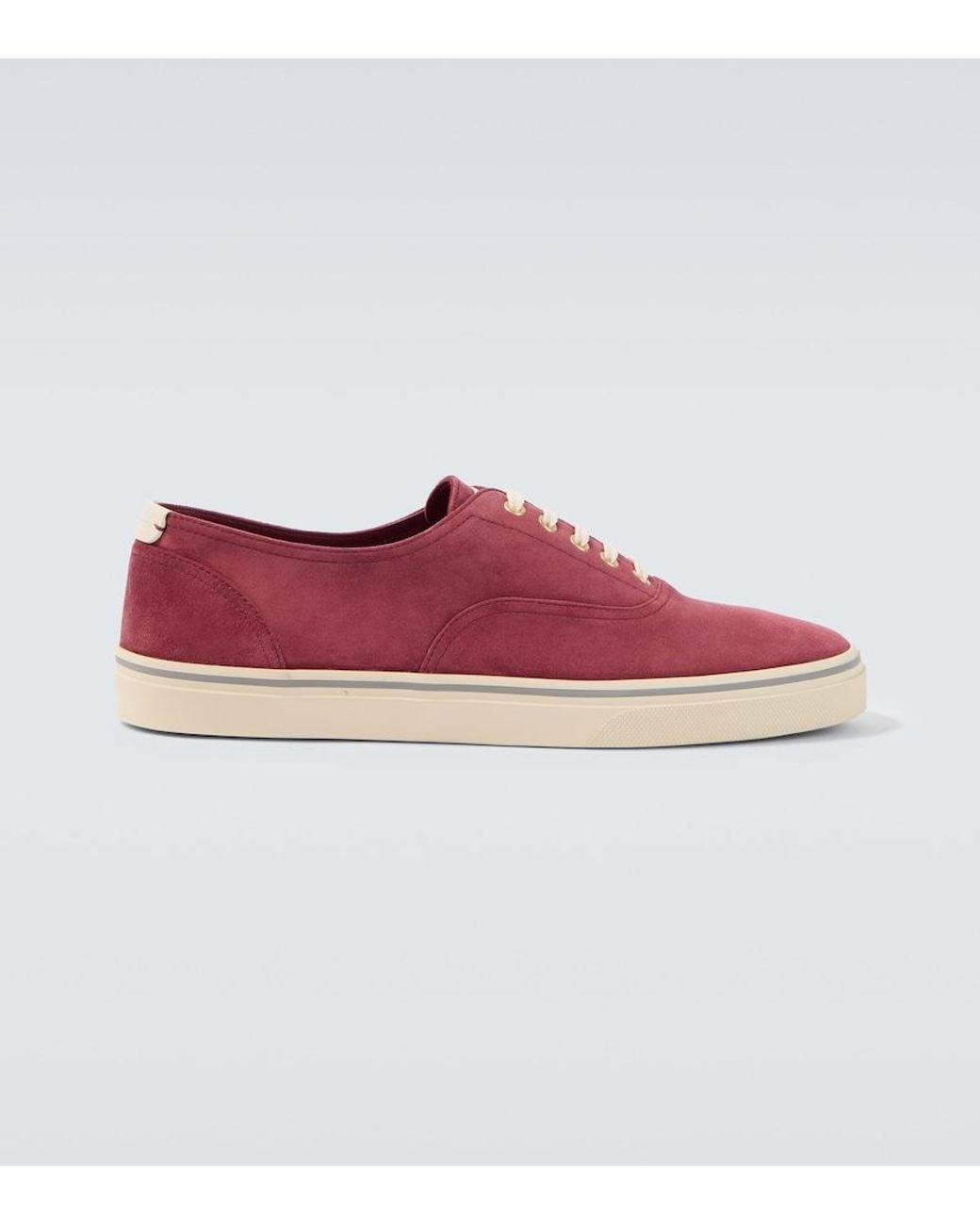 Brunello Cucinelli Red Suede Sneakers for men