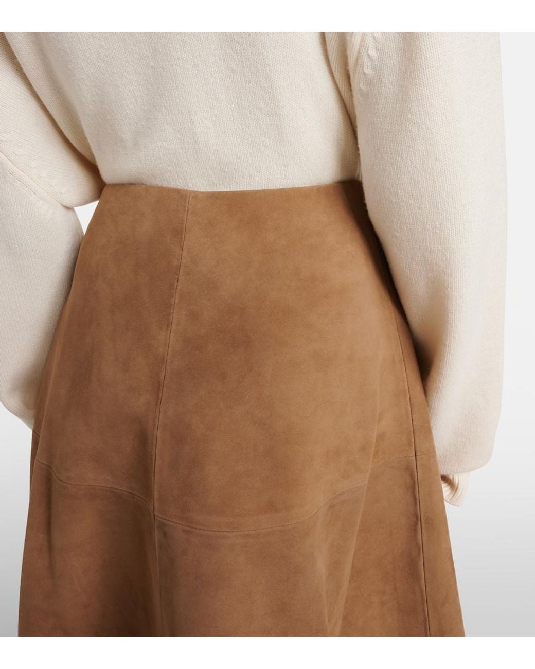 Altuzarra Brown Varda Suede Midi Skirt